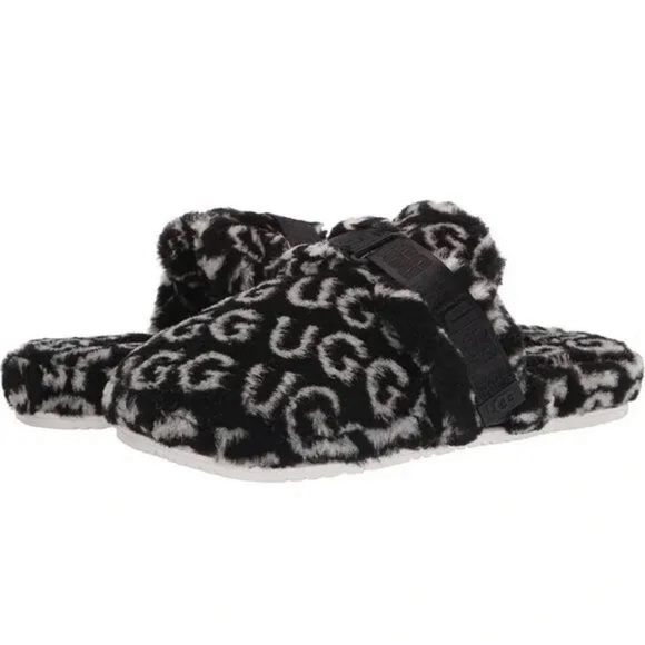 UGG Other - UGG MEN’S FLUFF IT POP SLIP-ON SLIDES SLIPPERS 1120900/ SZ 12 BLACK/ WHI…